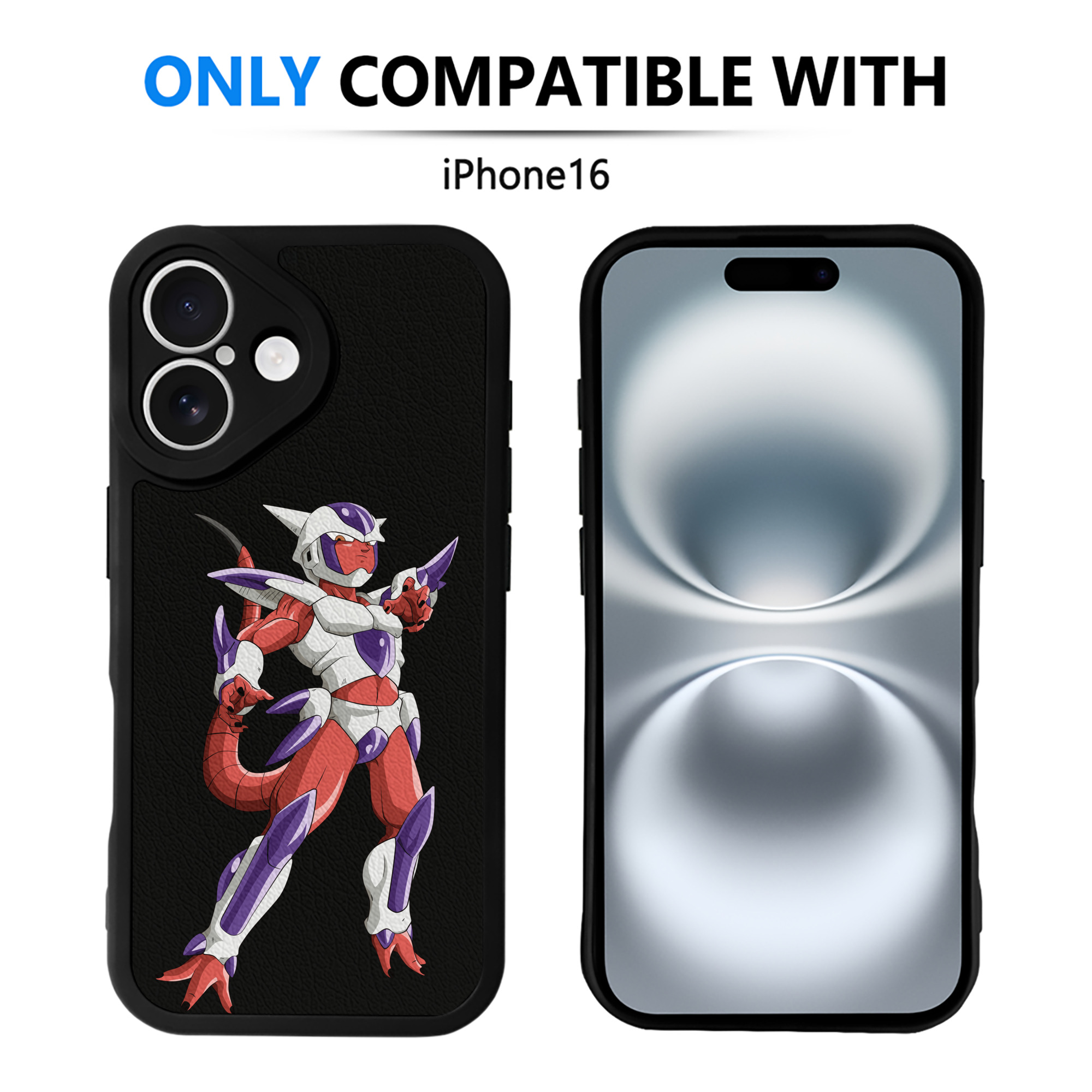 （画像用） ドラゴンボール フリーザ DRAGON BALL Frieza 【iPhone 16シリーズ対応】シリコンスマホケース（レザー調） 材質：シリコン